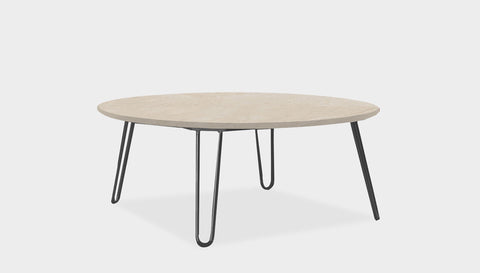 reddie-raw round coffee table 90dia x 35H *cm / Stone~Beige / Metal~Black Willy Coffee Table Round