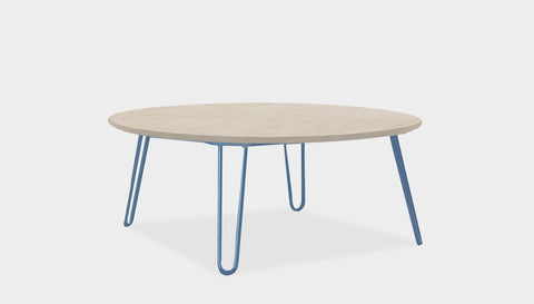 reddie-raw round coffee table 90dia x 35H *cm / Stone~Beige / Metal~Blue Willy Coffee Table Round
