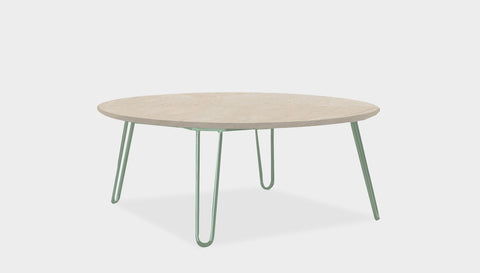 reddie-raw round coffee table 90dia x 35H *cm / Stone~Beige / Metal~Mint Willy Coffee Table Round