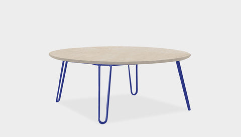 reddie-raw round coffee table 90dia x 35H *cm / Stone~Beige / Metal~Navy Willy Coffee Table Round