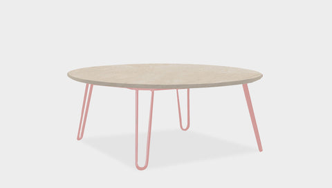 reddie-raw round coffee table 90dia x 35H *cm / Stone~Beige / Metal~Pink Willy Coffee Table Round