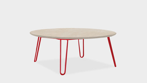 reddie-raw round coffee table 90dia x 35H *cm / Stone~Beige / Metal~Red Willy Coffee Table Round