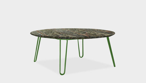 reddie-raw round coffee table 90dia x 35H *cm / Stone~Forest Green / Metal~Green Willy Coffee Table Round