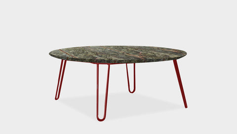 reddie-raw round coffee table 90dia x 35H *cm / Stone~Forest Green / Metal~Rust Willy Coffee Table Round