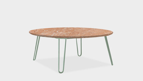 reddie-raw round coffee table 90dia x 35H *cm / Stone~Peach / Metal~Mint Willy Coffee Table Round