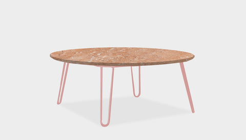 reddie-raw round coffee table 90dia x 35H *cm / Stone~Peach / Metal~Pink Willy Coffee Table Round
