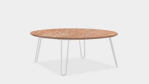 reddie-raw round coffee table 90dia x 35H *cm / Stone~Peach / Metal~White Willy Coffee Table Round