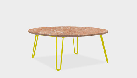 reddie-raw round coffee table 90dia x 35H *cm / Stone~Peach / Metal~Yellow Willy Coffee Table Round