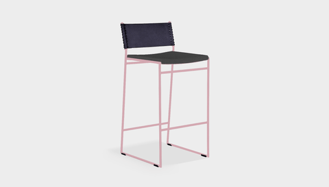 reddie-raw stool 47W x 49D x 90H *cm (65H seat) / Fabric~Blush Antrazit / Metal~Pink Willy Sling Bar Stool