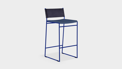 reddie-raw stool 47W x 49D x 90H *cm (65H seat) / Fabric~Blush Navy / Metal~Navy Willy Sling Bar Stool