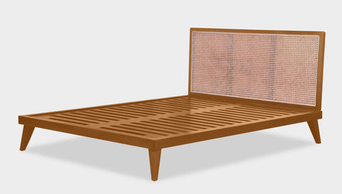 reddie-raw beds Double 146W x 198L x 100H (bed base 30H) *cm / Wood Teak~Natural Vinny Rattan Bed