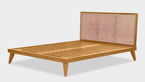 reddie-raw beds Double 146W x 198L x 100H (bed base 30H) *cm / Wood Teak~Oak Vinny Rattan Bed