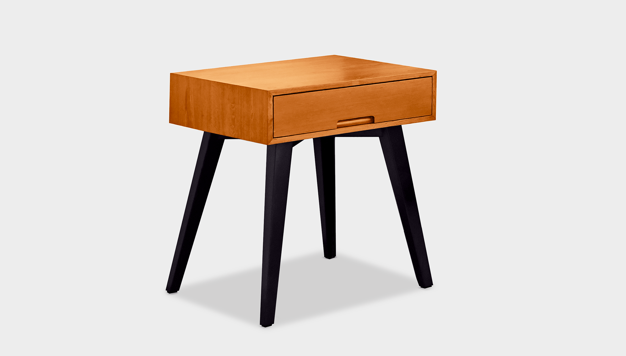 reddie-raw bedside table 45D x 45D x 55H *cm / Wood Teak~Natural / Wood Teak~Black Vinny Bedside Table High Square