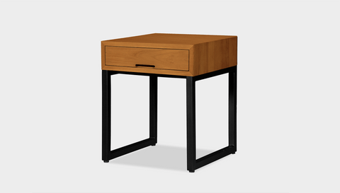 reddie-raw bedside table 45W x 45D x 55H *cm / Wood Teak~Natural / Metal~Black Suzy Bedside Table High Square