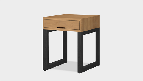 reddie-raw bedside table 45W x 45D x 55H *cm / Wood Teak~Oak / Wood Teak~Black Suzy Bedside Table High Square