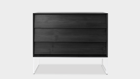 reddie-raw chest of drawers 110W x 50D x 90H *cm / Wood Teak~Black / Metal~White Suzy Chest Of Drawers