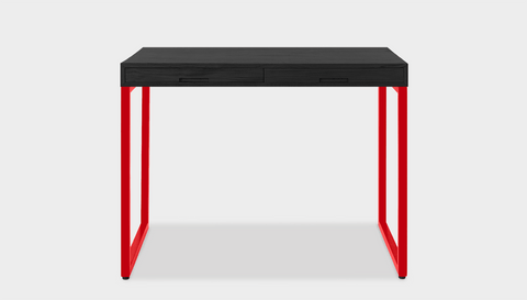 reddie-raw desk with drawers 120W x 60D x 75H *cm / Wood Teak~Black / Metal~Red Suzy 2 Drawer Desk