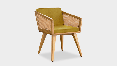 reddie-raw lounge chair 57W x 58D x 76H *cm / Wood Teak~Oak / Fabric~Magma-Dijon Jay Rattan Chair