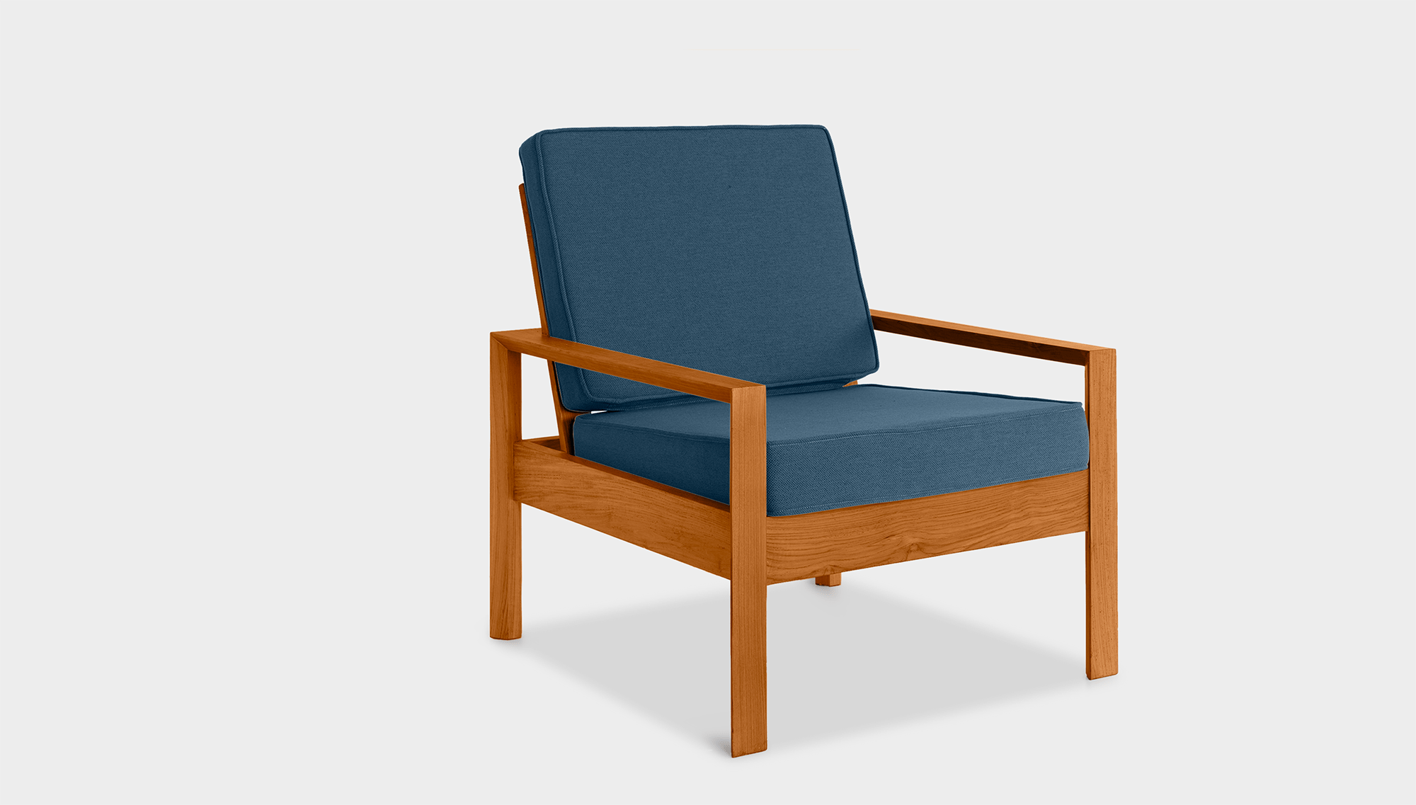 reddie-raw lounge chair 74W x 78D x 75H *cm / Wood Teak~Natural / Fabric~Vienna Bluejay Suzy Lounge Chair