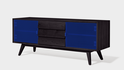reddie-raw media unit 150W x 45D x 60H *cm / Wood Teak~Black / Metal~Navy Vinny Media Cabinet