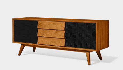 reddie-raw media unit 150W x 45D x 60H *cm / Wood Teak~Natural / Metal~Black Vinny Media Cabinet