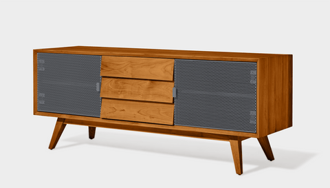 reddie-raw media unit 150W x 45D x 60H *cm / Wood Teak~Natural / Metal~Grey Vinny Media Cabinet