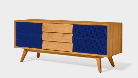 reddie-raw media unit 150W x 45D x 60H *cm / Wood Teak~Oak / Metal~Navy Vinny Media Cabinet