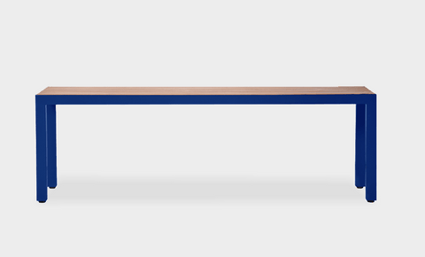 reddie-raw outdoor seating 140W x 35D x 45H *cm (Ideal for 160L table) / Wood Teak~Natural / Metal~Navy Mimi Outdoor Bench