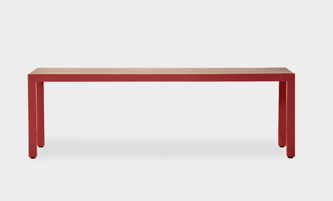 reddie-raw outdoor seating 140W x 35D x 45H *cm (Ideal for 160L table) / Wood Teak~Natural / Metal~Red Mimi Outdoor Bench