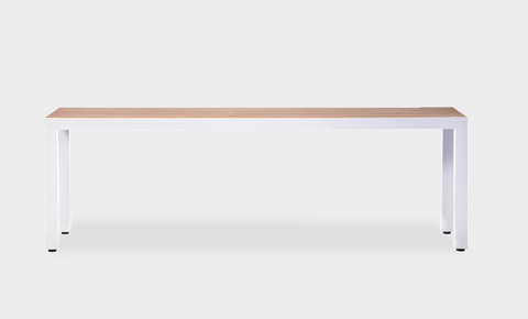 reddie-raw outdoor seating 140W x 35D x 45H *cm (Ideal for 160L table) / Wood Teak~Natural / Metal~White Mimi Outdoor Bench