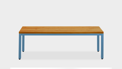 reddie-raw outdoor seating 100cm x 35cm x 45cm H (*cm) (ideal for 120L table) / Wood Teak~Natural / Metal~Blue Bob Outdoor Bench