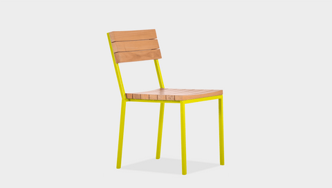 reddie-raw outdoor seating 42W x 50D x 80H  *cm / Wood Teak~Natural / Metal~Yellow Suzy Outdoor Stackable Dining Chair