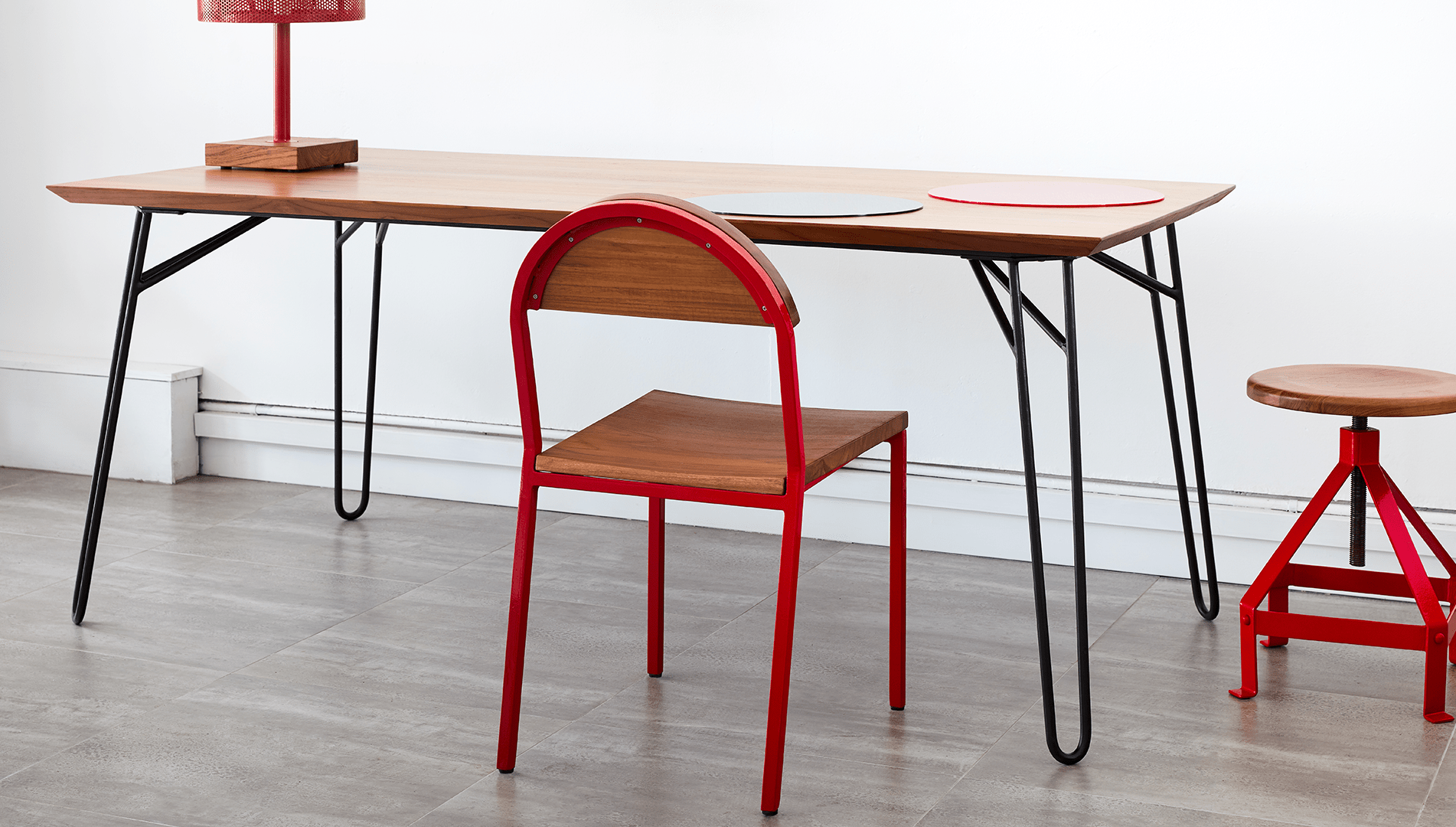 reddie-raw rectangular Willy Dining Table - Wood