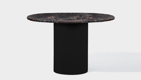reddie-raw round 100dia x 75H *cm / Stone~Black Veined Marble / Metal~Black Dora Drum Table Round - Marble