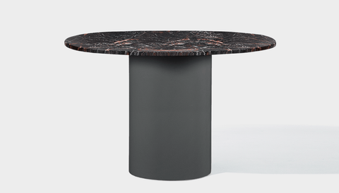 reddie-raw round 100dia x 75H *cm / Stone~Black Veined Marble / Metal~Grey Dora Drum Table Round - Marble