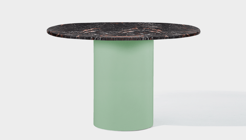 reddie-raw round 100dia x 75H *cm / Stone~Black Veined Marble / Metal~Mint Dora Drum Table Round - Marble