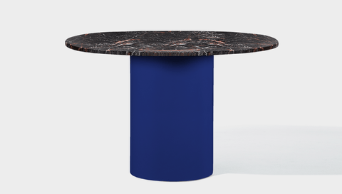 reddie-raw round 100dia x 75H *cm / Stone~Black Veined Marble / Metal~Navy Dora Drum Table Round - Marble