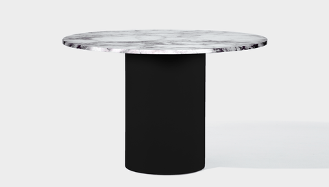 reddie-raw round 100dia x 75H *cm / Stone~Calacatta Viola / Metal~Black Dora Drum Table Round - Marble