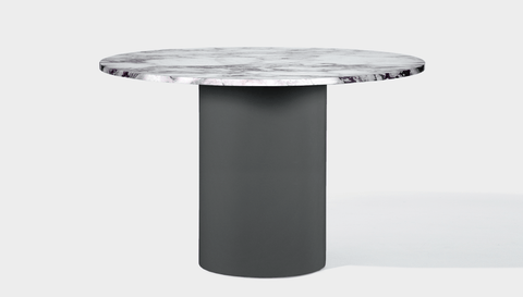 reddie-raw round 100dia x 75H *cm / Stone~Calacatta Viola / Metal~Grey Dora Drum Table Round - Marble