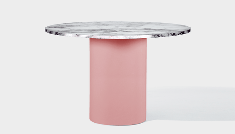 reddie-raw round 100dia x 75H *cm / Stone~Calacatta Viola / Metal~Pink Dora Drum Table Round - Marble