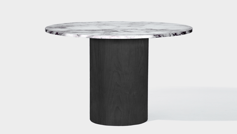 reddie-raw round 100dia x 75H *cm / Stone~Calacatta Viola / Wood Veneer~Black Dora Drum Table Round - Marble
