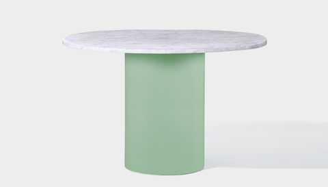 reddie-raw round 100dia x 75H *cm / Stone~White Veined Marble / Metal~Mint Dora Drum Table Round - Marble