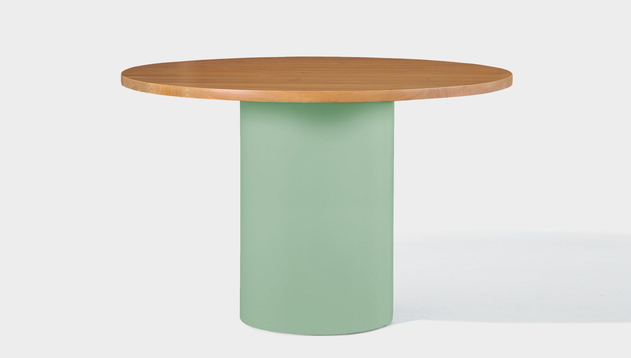 reddie-raw round 100dia x 75H *cm / Wood Teak~Natural / Metal~Mint Dora Drum Table Round- Wood