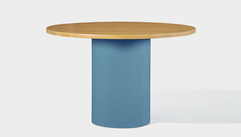 reddie-raw round 100dia x 75H *cm / Wood Teak~Oak / Metal~Blue Dora Drum Table Round- Wood