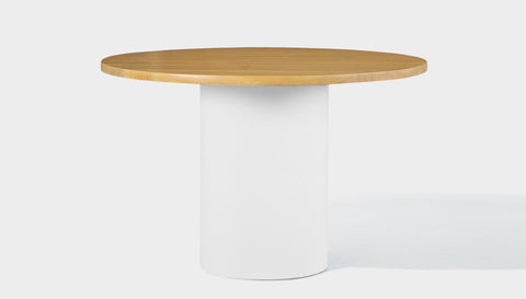 reddie-raw round 100dia x 75H *cm / Wood Teak~Oak / Metal~White Dora Drum Table Round- Wood