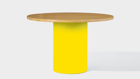 reddie-raw round 100dia x 75H *cm / Wood Teak~Oak / Metal~Yellow Dora Drum Table Round- Wood