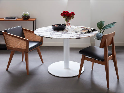 reddie-raw round Bob Pedestal Table - Marble