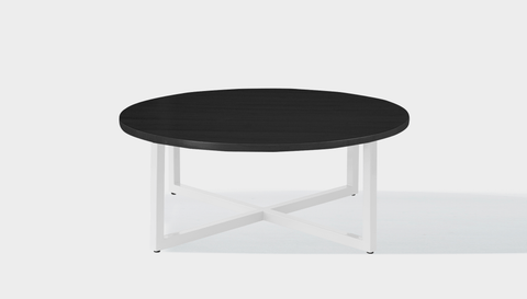 reddie-raw round coffee table 90dia x 35H *cm / Wood Teak~Black / Metal~White Suzy Coffee Table Round