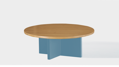 reddie-raw round coffee table 90dia x 35H *cm / Wood Teak~Oak / Metal~Blue Bob Coffee Table Round