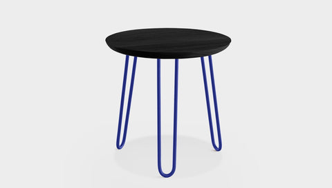 reddie-raw round side table 35dia x 45H *cm / Wood Teak~Black / Metal~Navy Willy Side Table Round